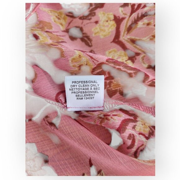 Misa Los Angeles Soraya Floral Pink Ruffle Barbiecore Chiffon Top size S EUC - Picture 9 of 15